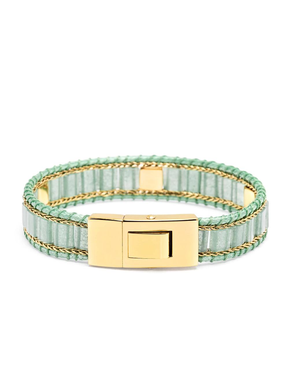 Nialaya Green Aventurine Stud Bracelet