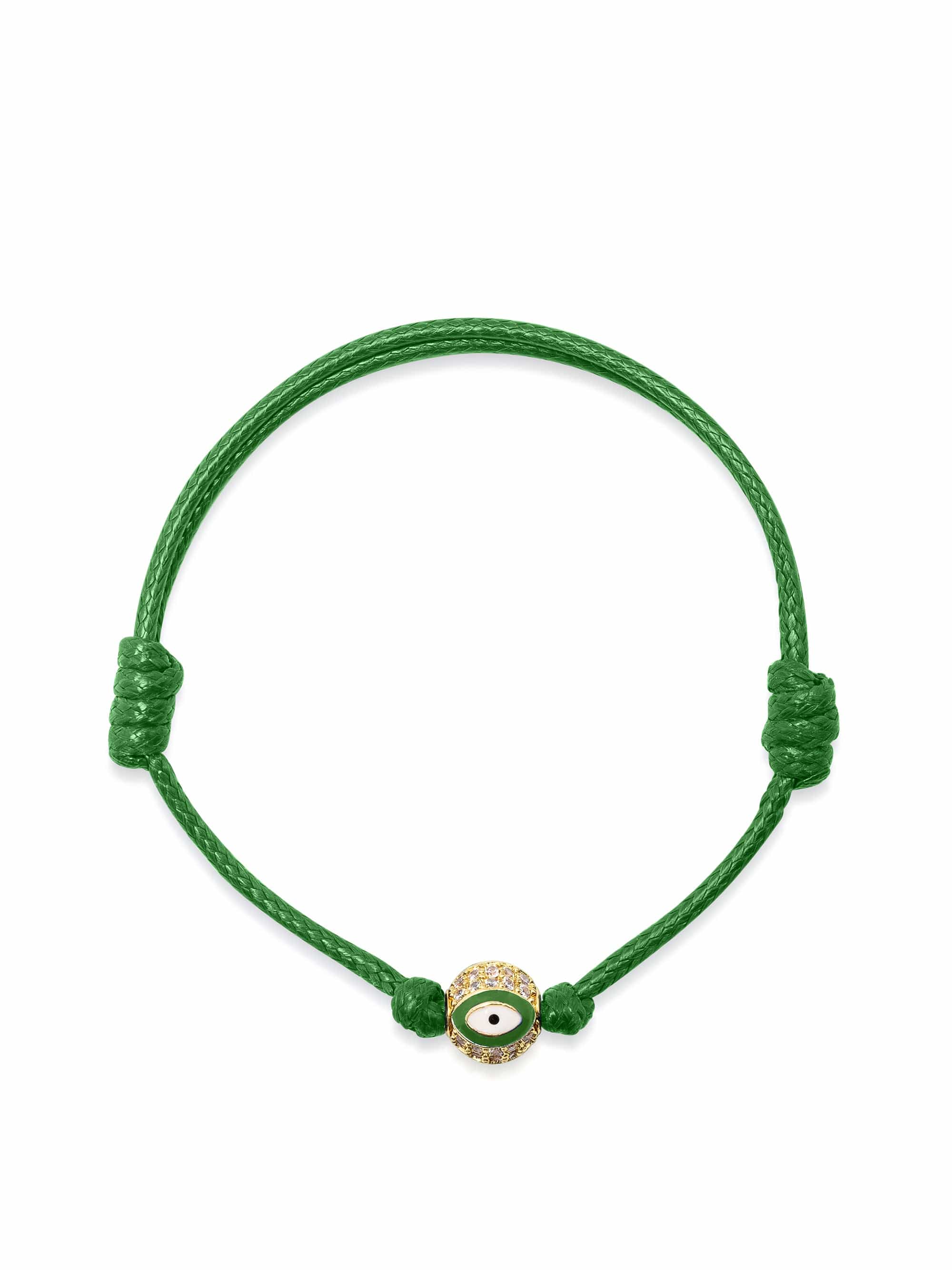 nialaya Green Evil Eye String Bracelet