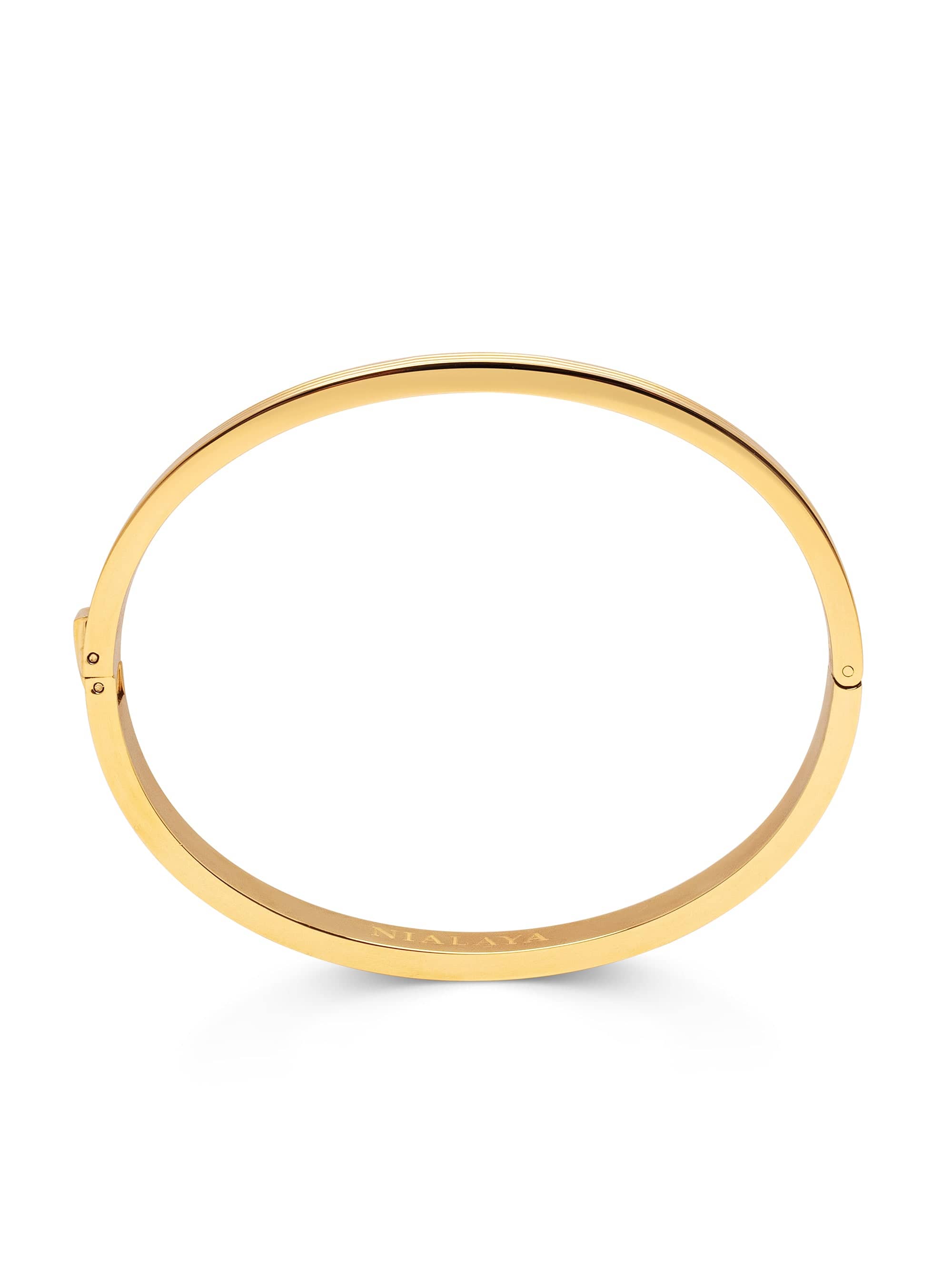 Nialaya Men's Gold Gentleman Bangle