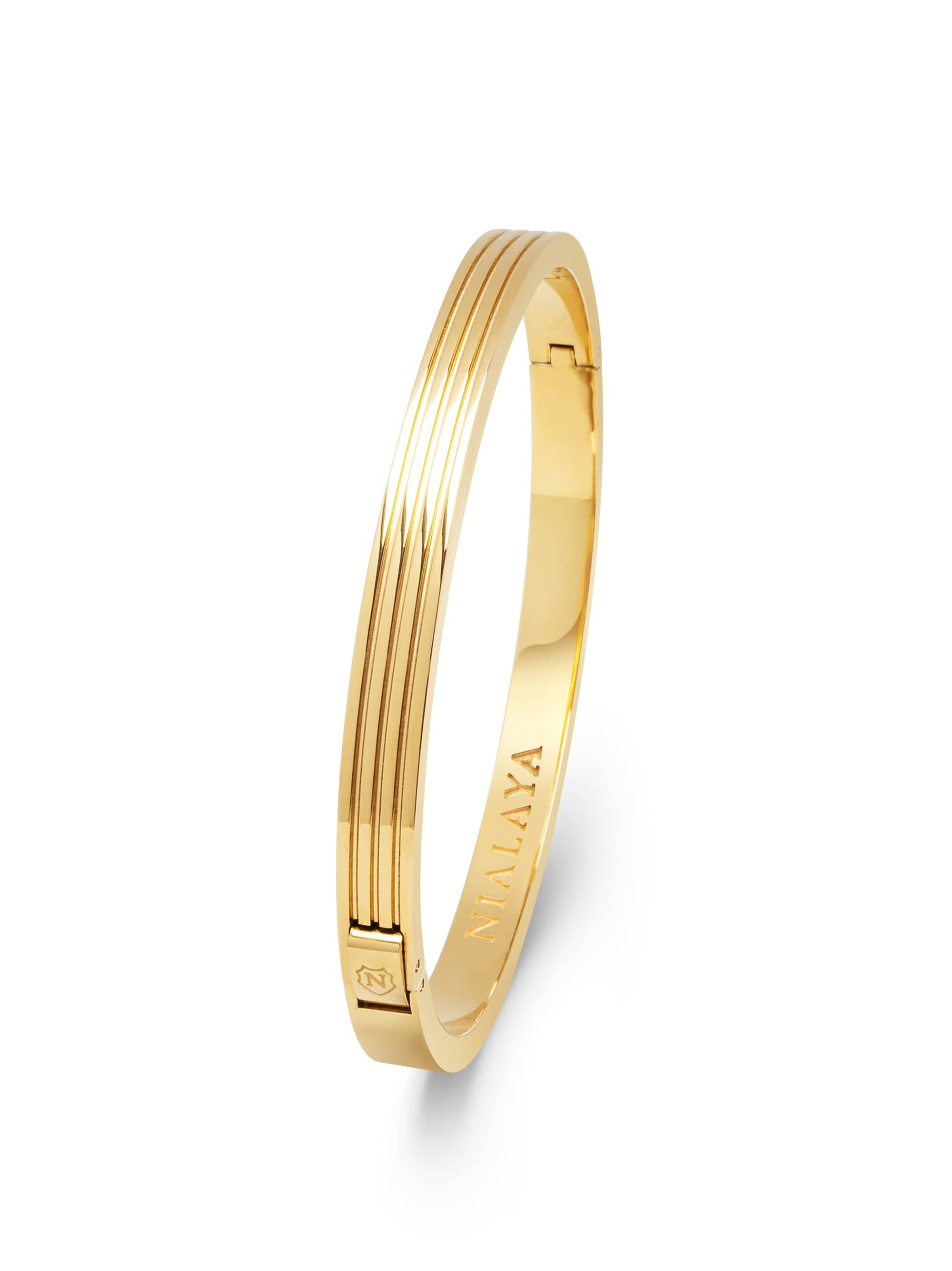 nialaya Men's Gold Gentleman Bangle