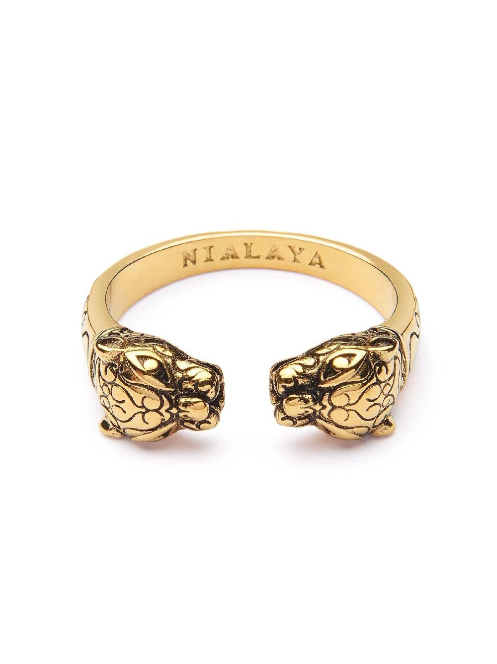 Nialaya Men's Gold Panther Ring