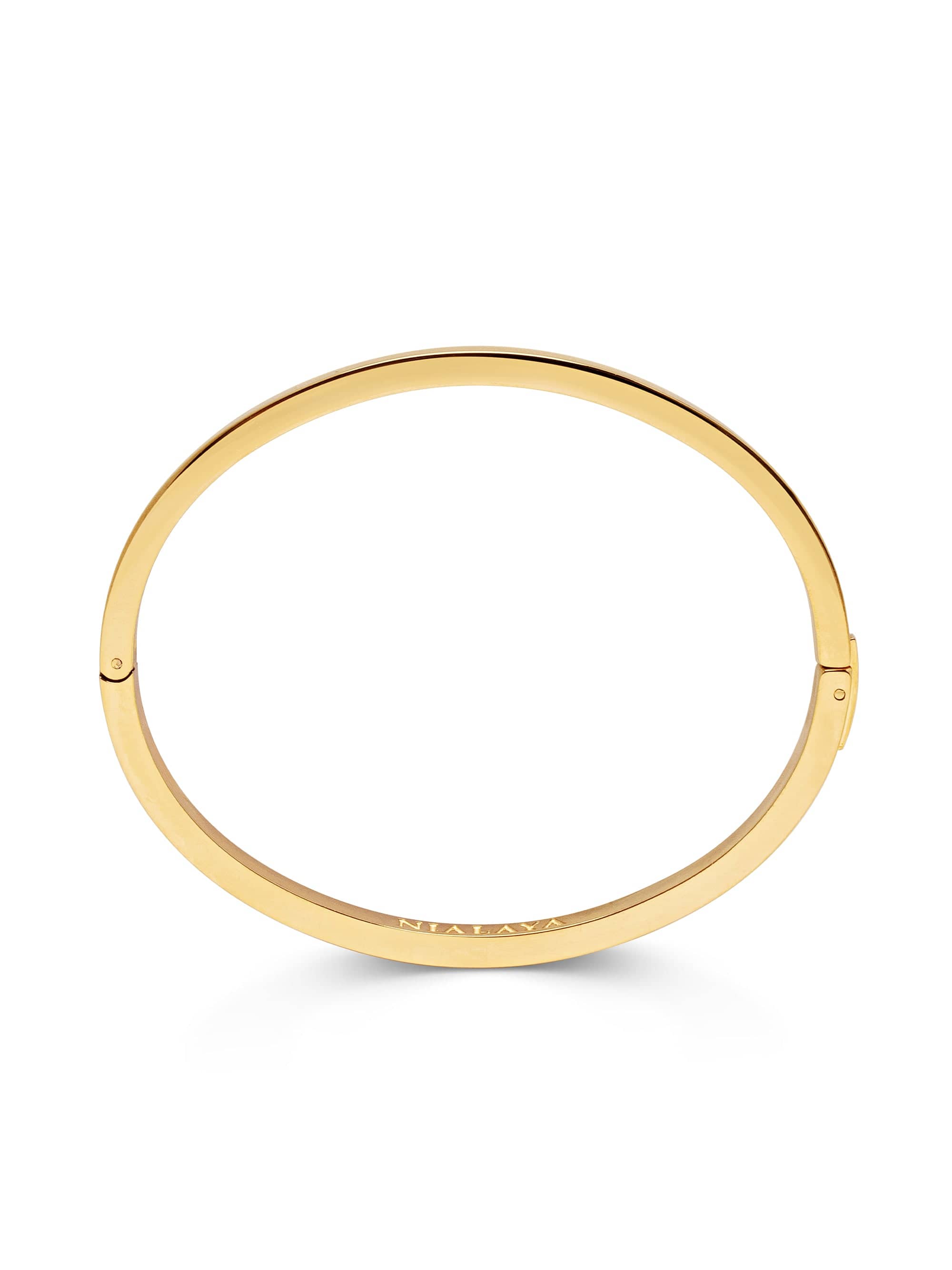 Nialaya Men's Gold Simplicity Bangle