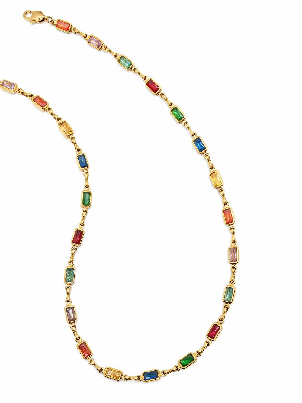Nialaya Men's Rectangle Tennis Necklace