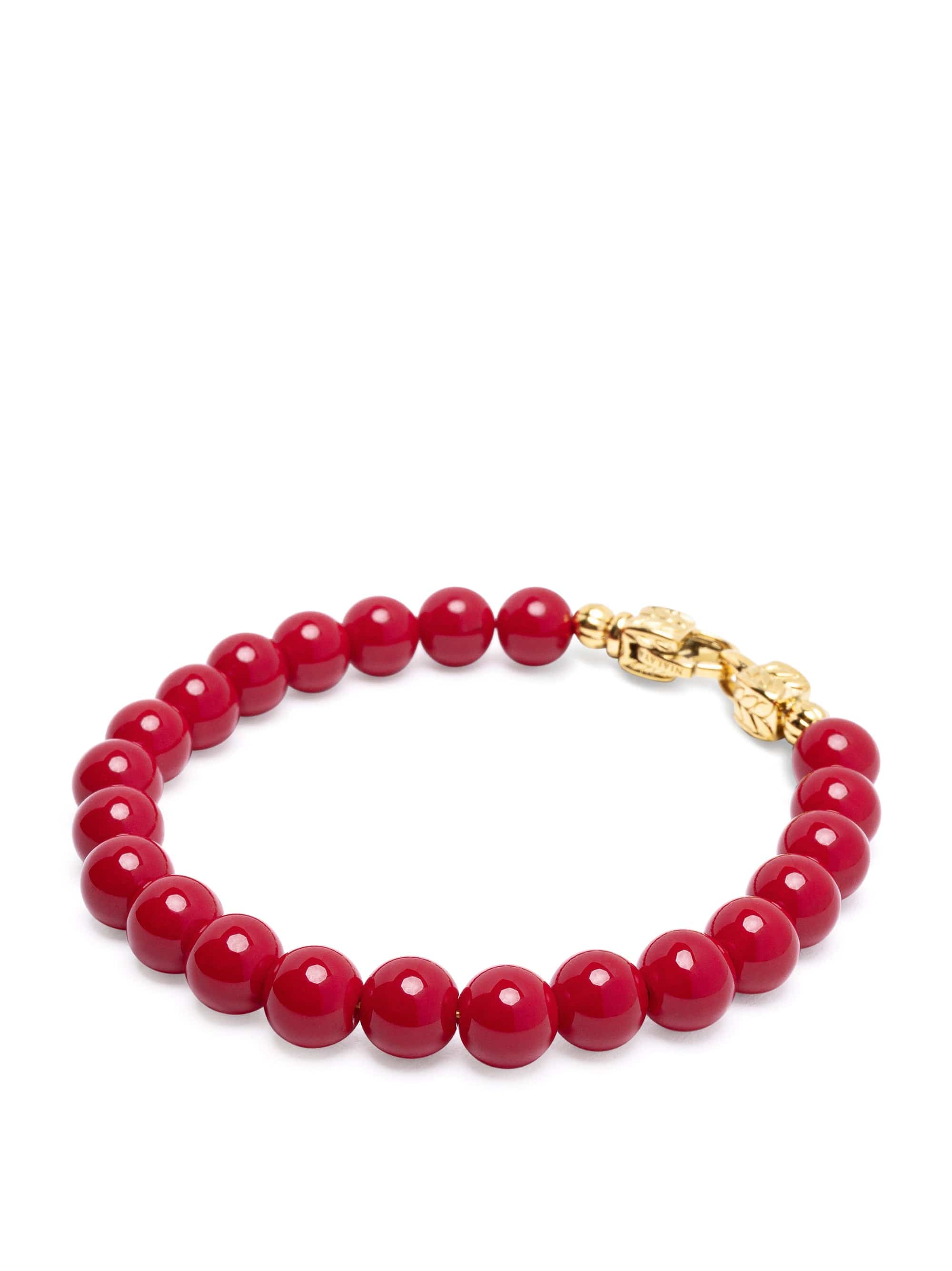 Nialaya Red Jade Healing Bracelet With Gold Lock