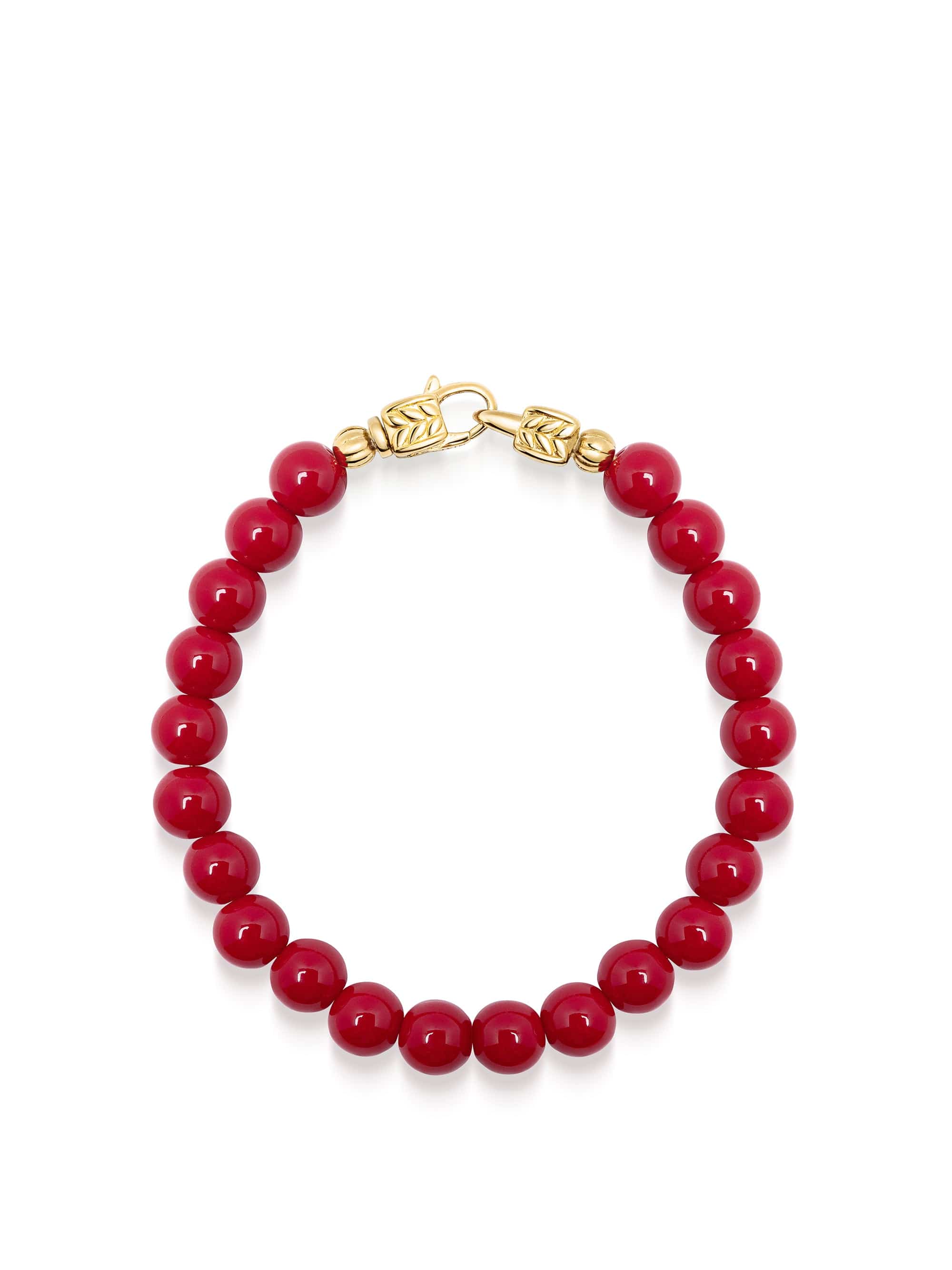 nialaya Red Jade Healing Bracelet with Gold Lock