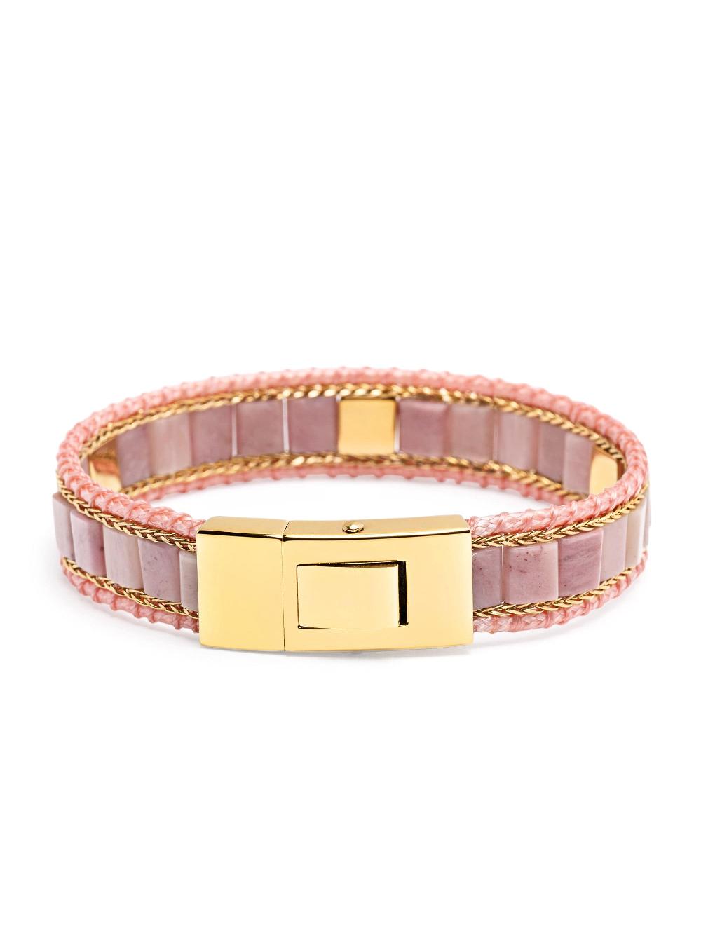 Nialaya Rhodonite Stud Bracelet