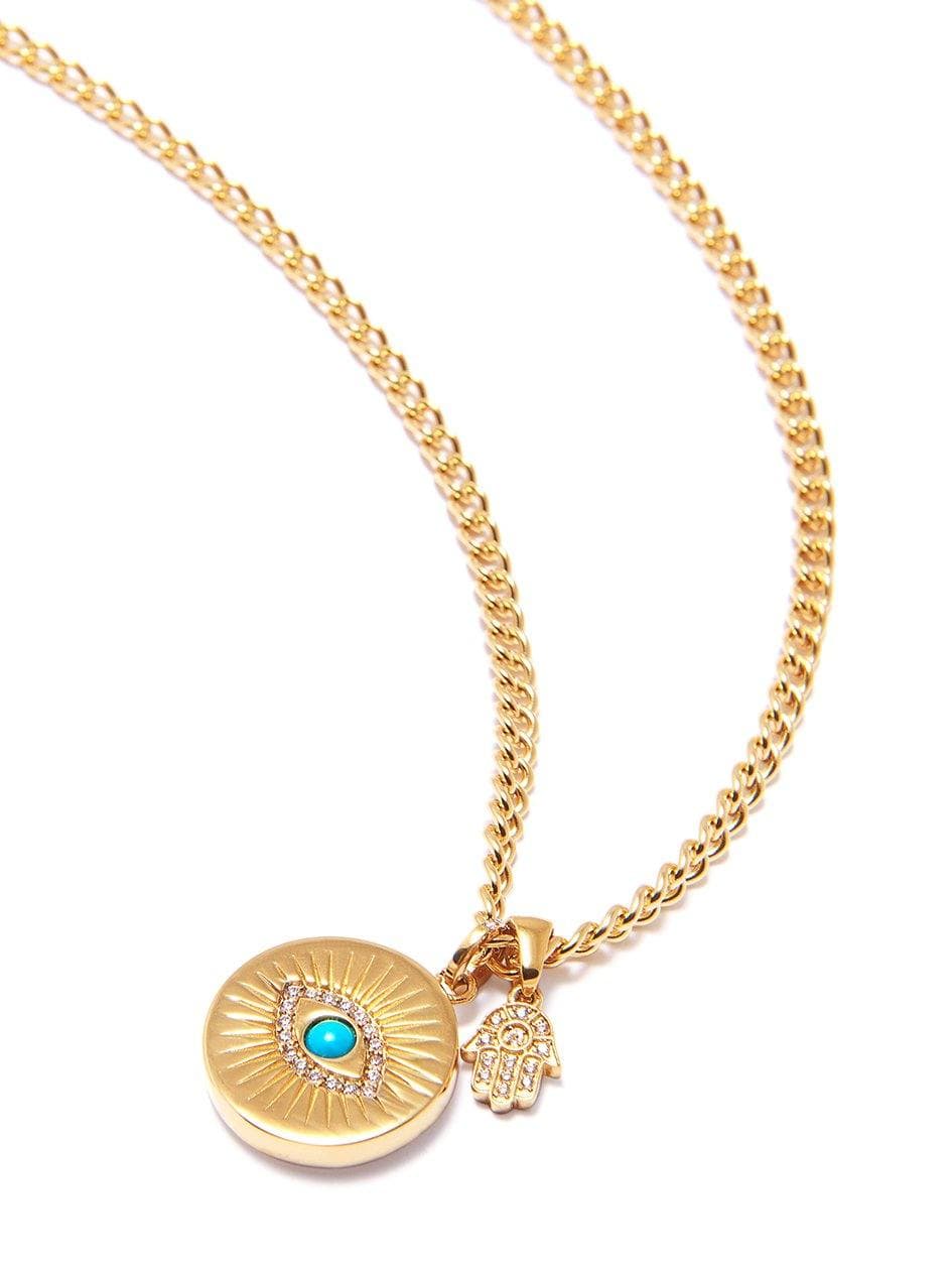 Nialaya Skyfall Evil Eye And Hamsa Hand Necklace