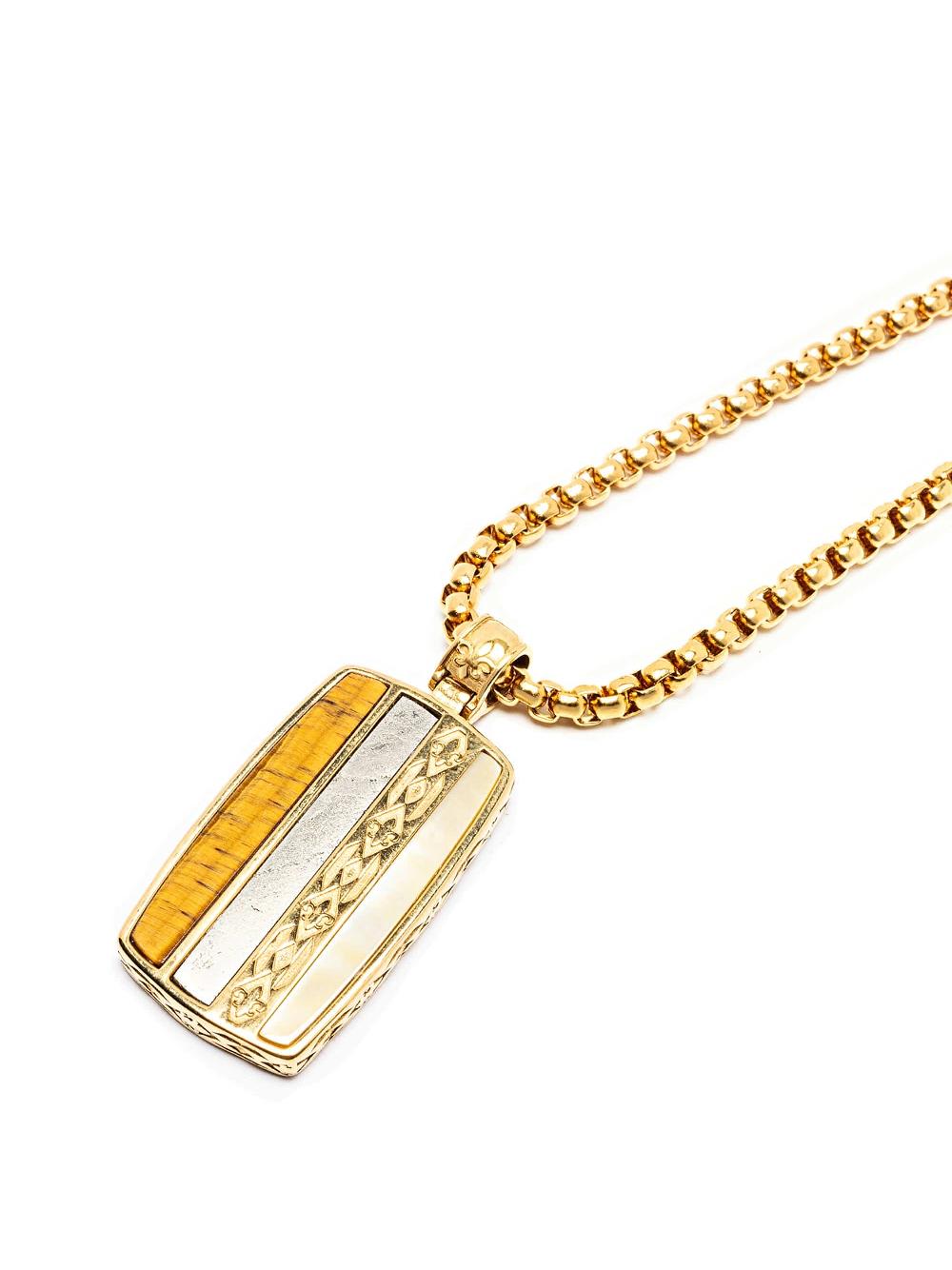 Nialaya Trinity Pendant Necklace In Gold