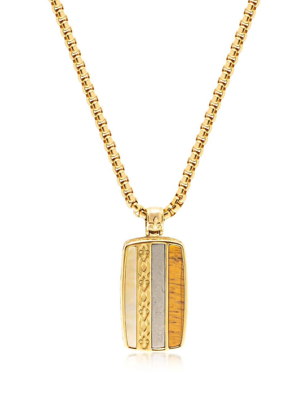 nialaya Trinity Pendant Necklace in Gold