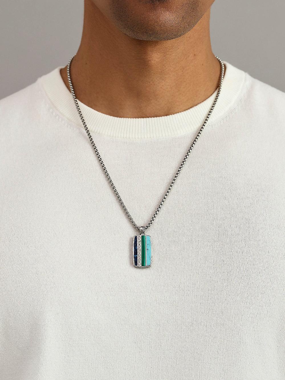 Nialaya Trinity Pendant Necklace In Silver