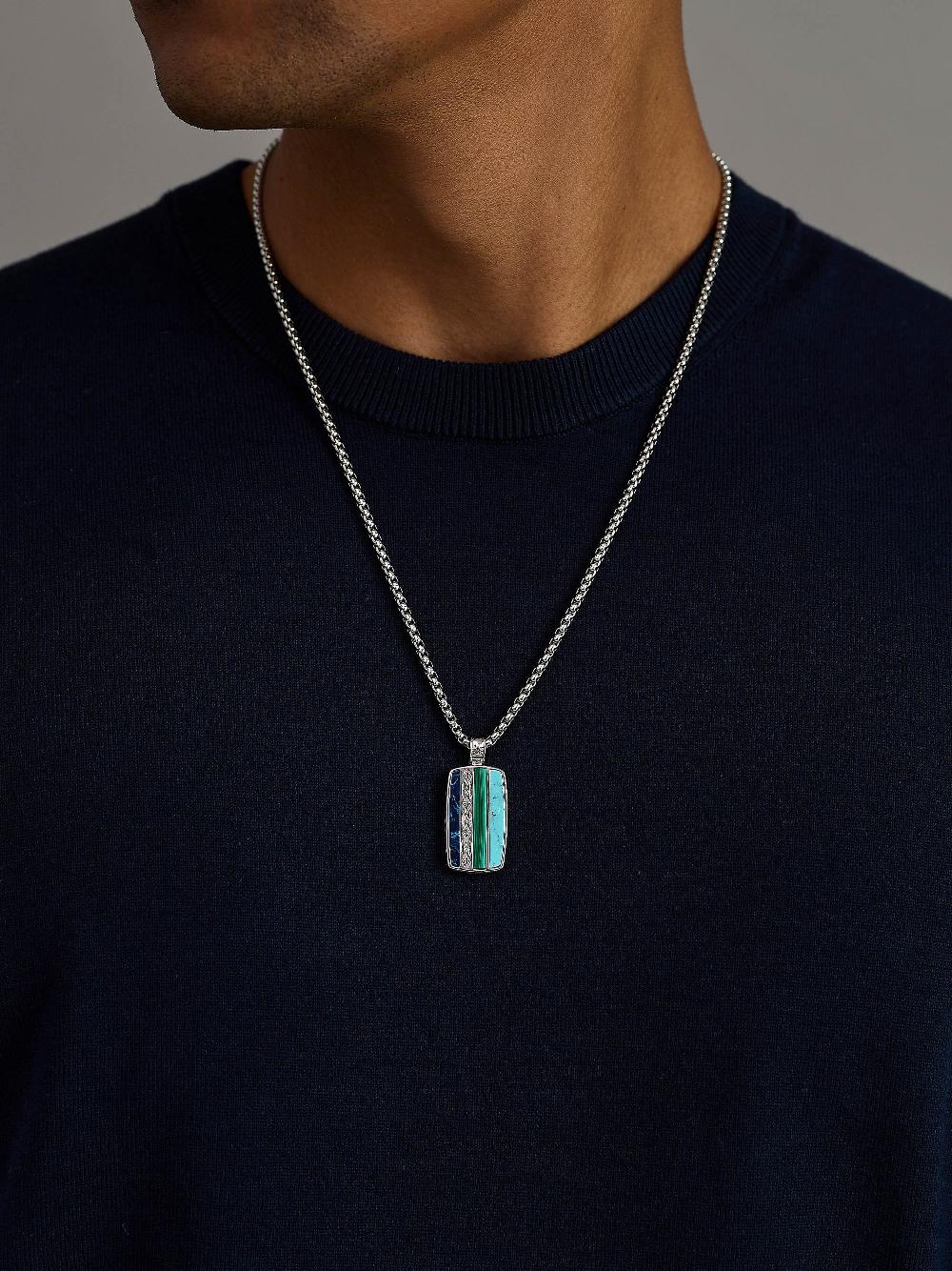 Nialaya Trinity Pendant Necklace In Silver