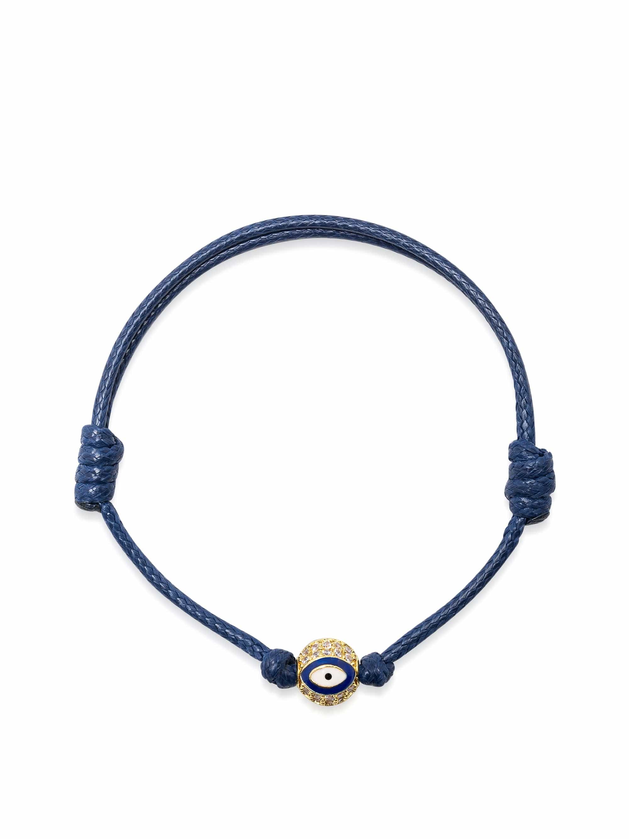 nialaya Women's Navy Blue Evil Eye String Bracelet