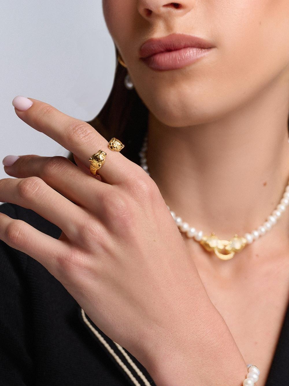 Nialaya Women's Panther Ring In Gold