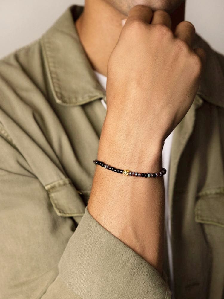 Nialaya Wristband With Dark Miyuki Beads