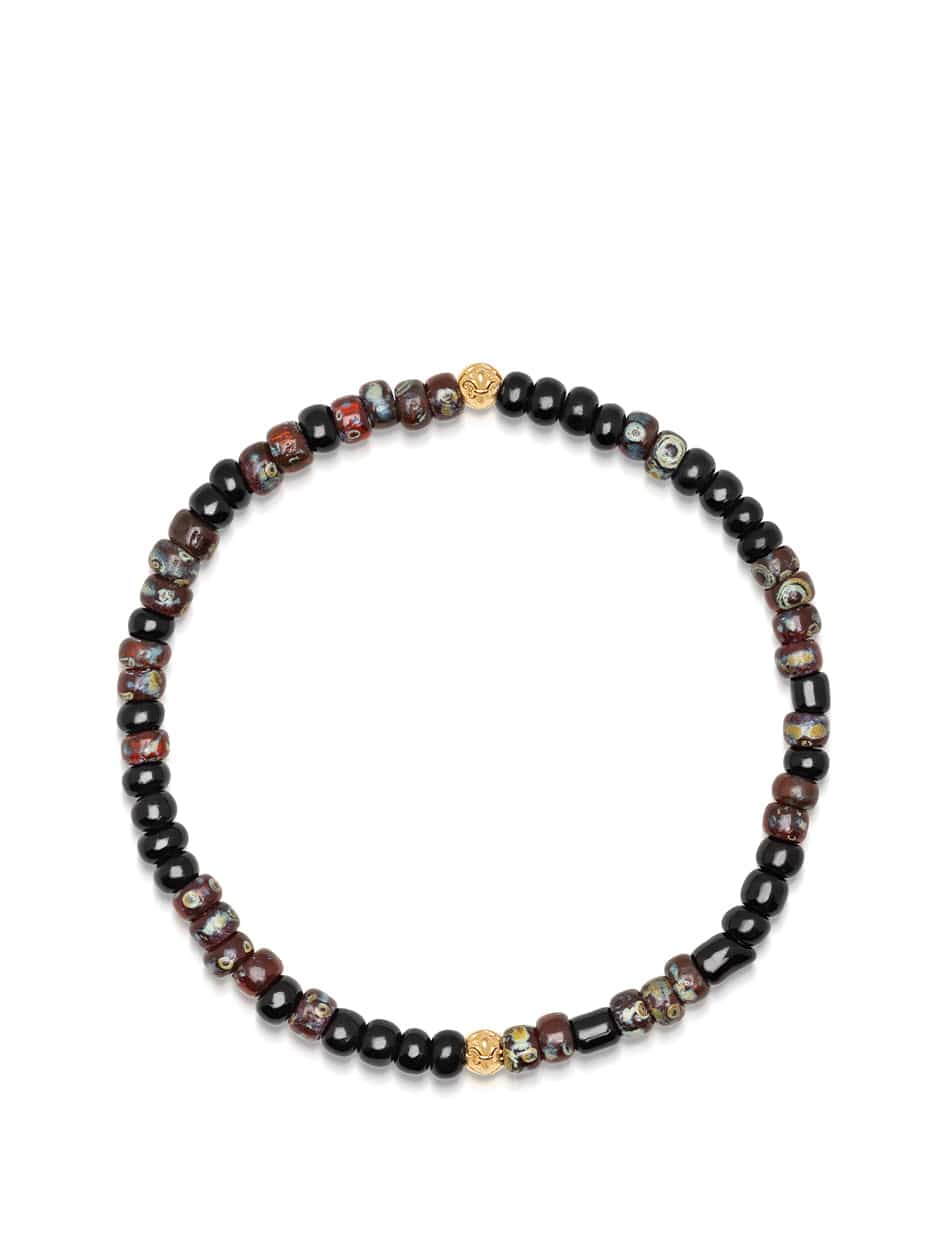 nialaya Wristband with Dark Miyuki Beads