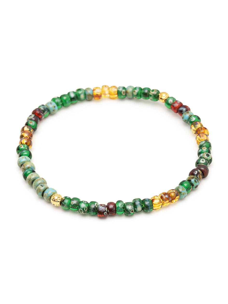 Nialaya Wristband With Green Miyuki Beads