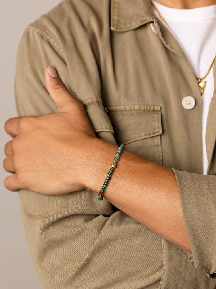 Nialaya Wristband With Green Miyuki Beads