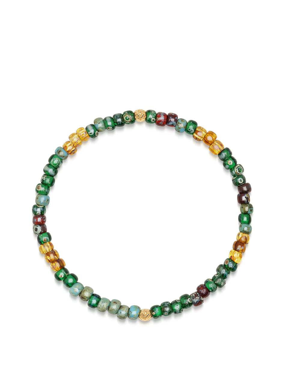 nialaya Wristband with Green Miyuki Beads