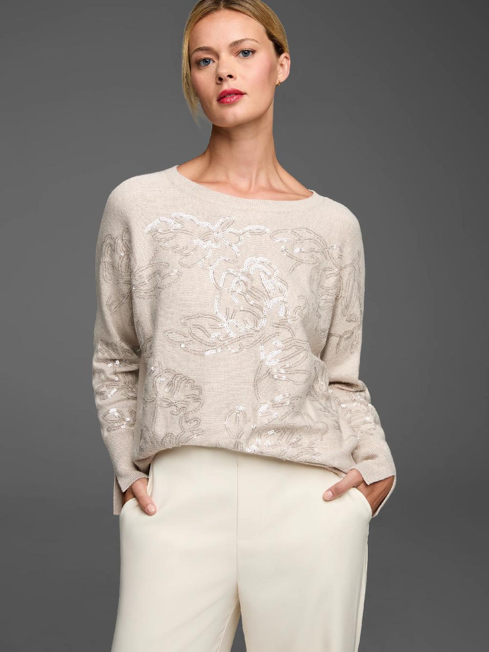 Nic Zoe Gold Label Cotton Cashmere Silk Blend Sweater