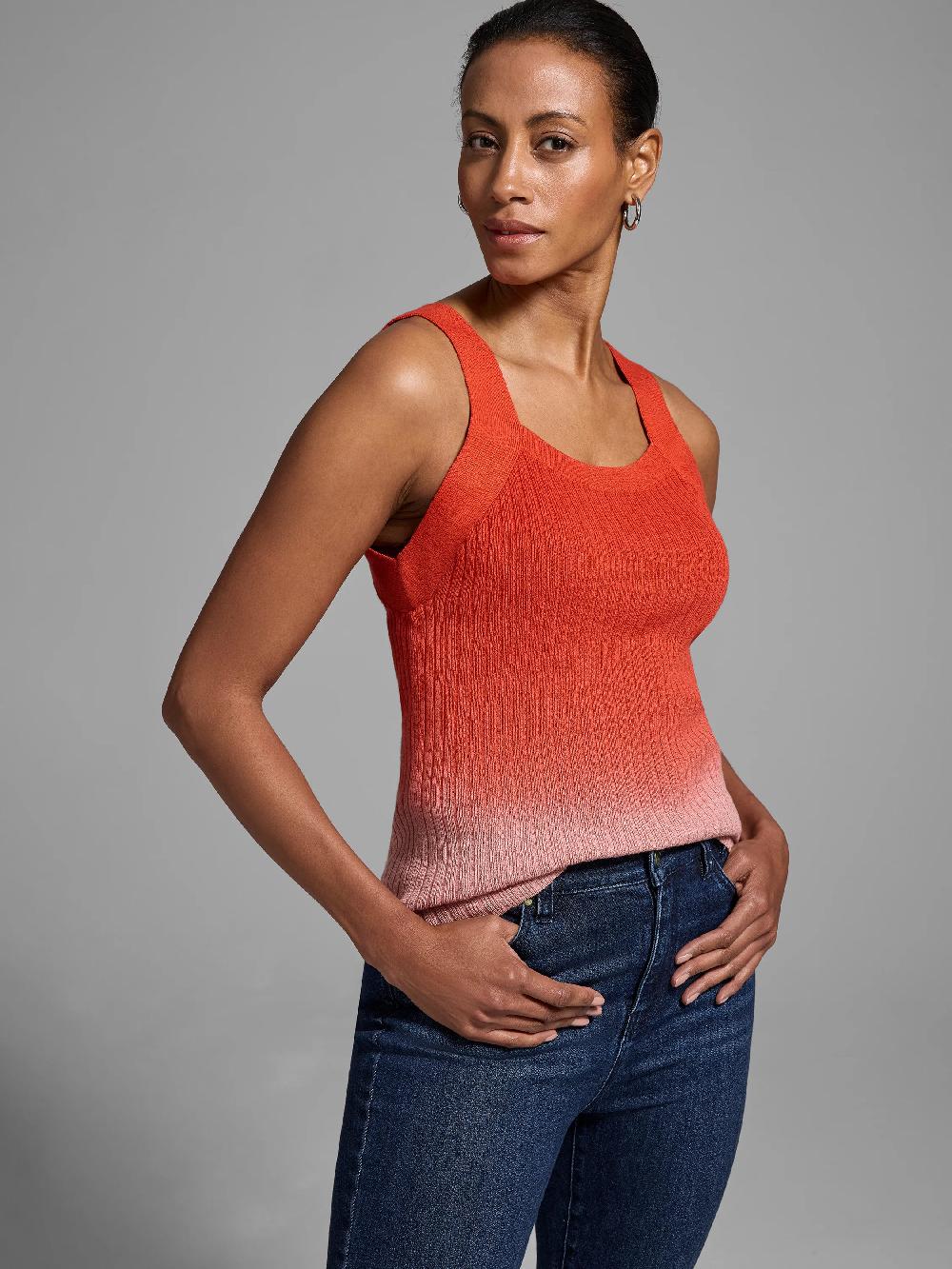 nic zoe Gold Label Luxe Knit Ombre Rib Sweater Tank