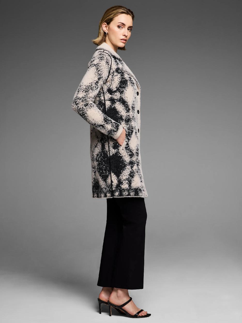 Nic Zoe Gold Label Textured Double Knit Diamond Coat