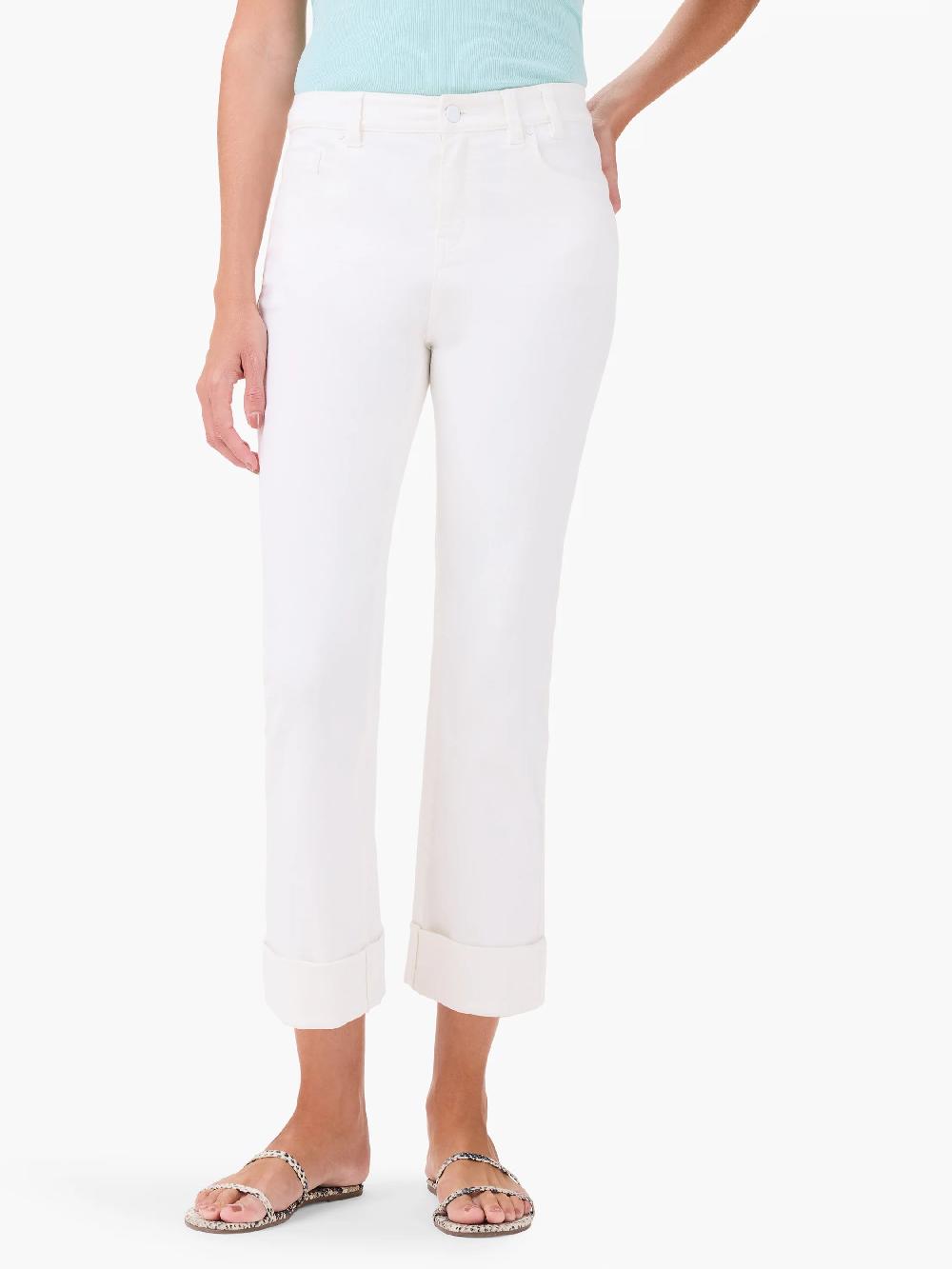 nic zoe 24" Mid Rise Straight Roll Cuff Jeans