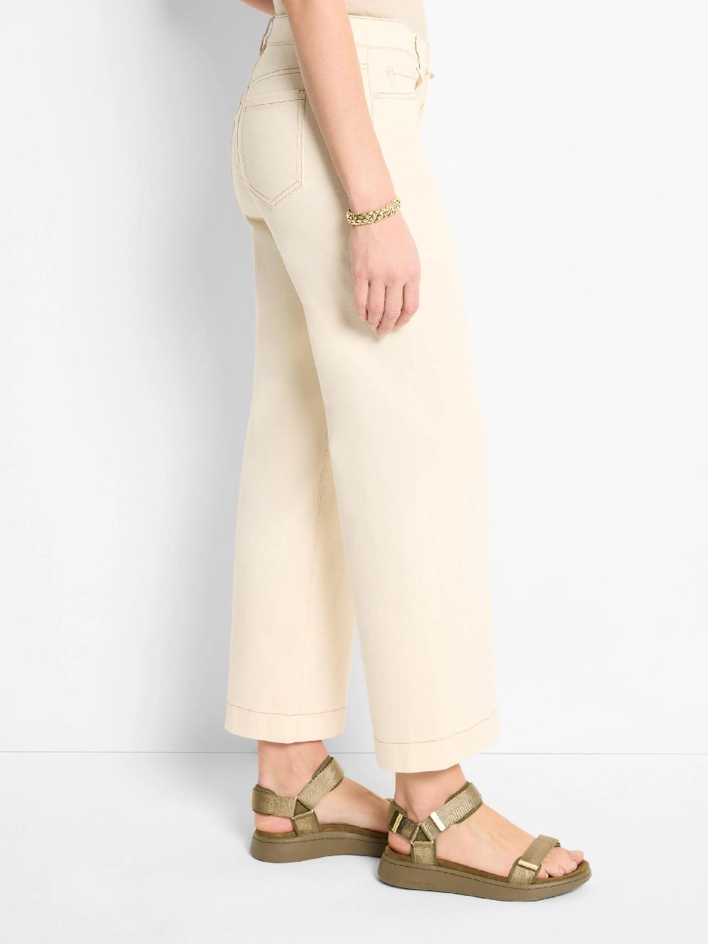 Nic Zoe 28" Horn Button Wide-Leg Jeans