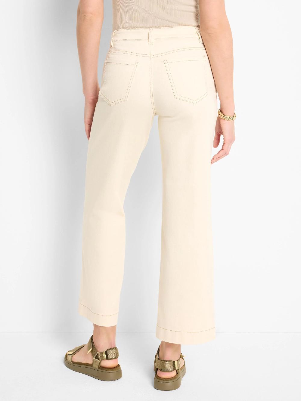 Nic Zoe 28" Horn Button Wide-Leg Jeans
