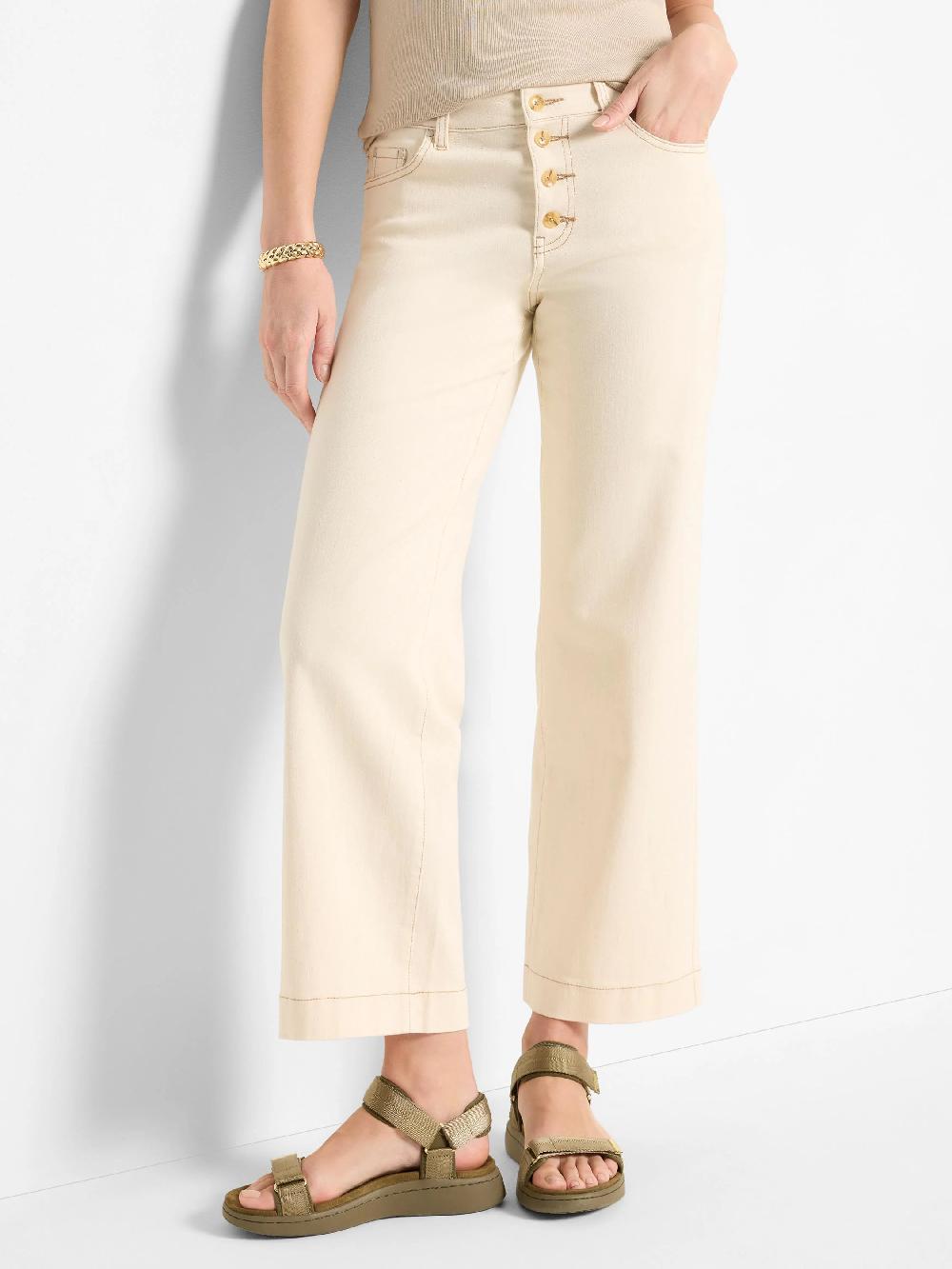 nic zoe 28" Horn Button Wide-Leg Jeans