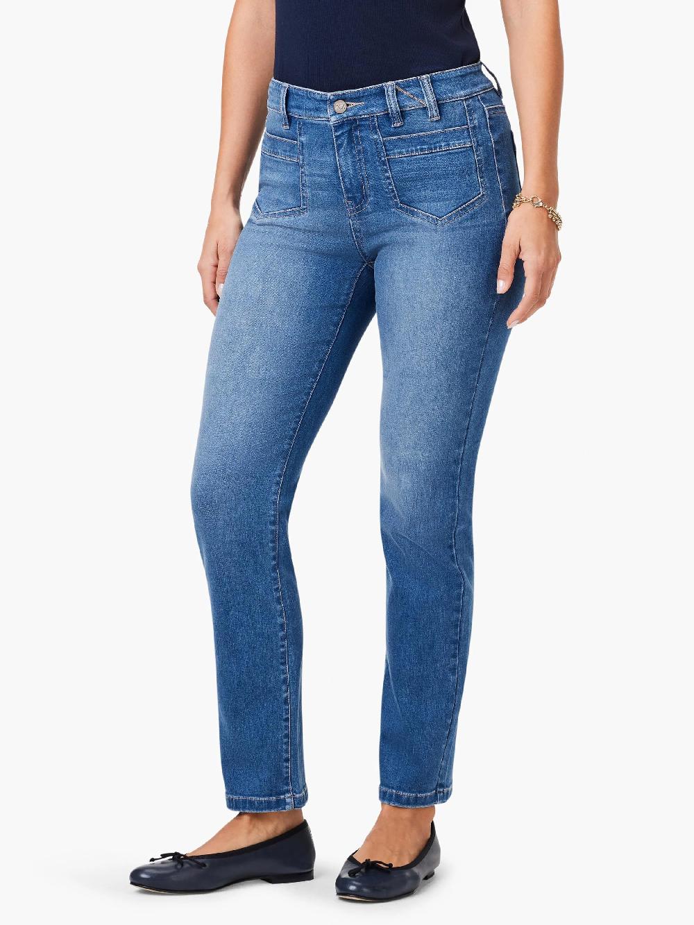 nic zoe 28" Mid Rise Straight Pocket Jeans