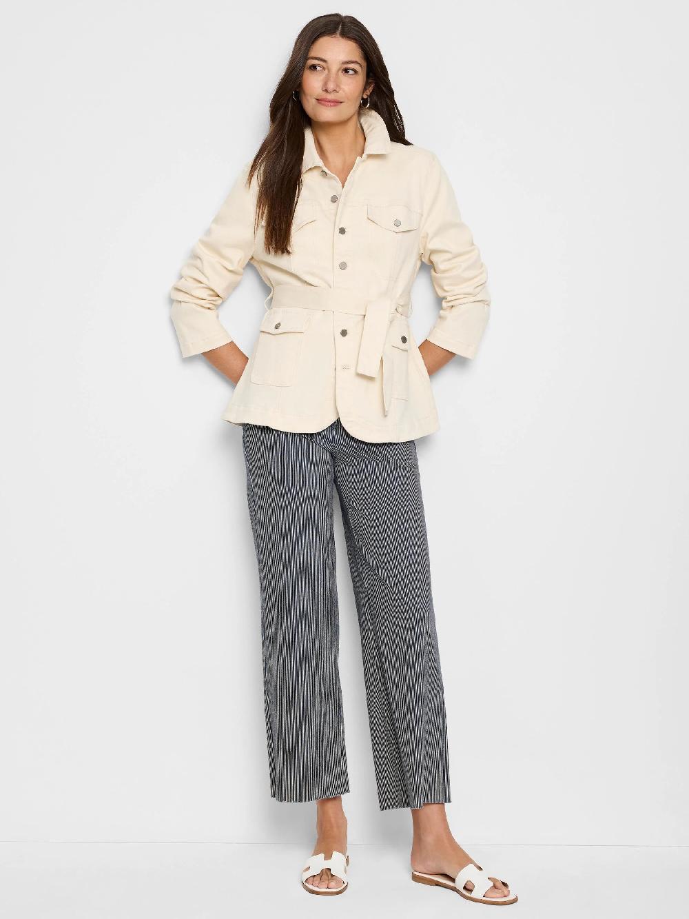 Nic Zoe 28" Railroad Stripe Weekend Wide Leg Jeans