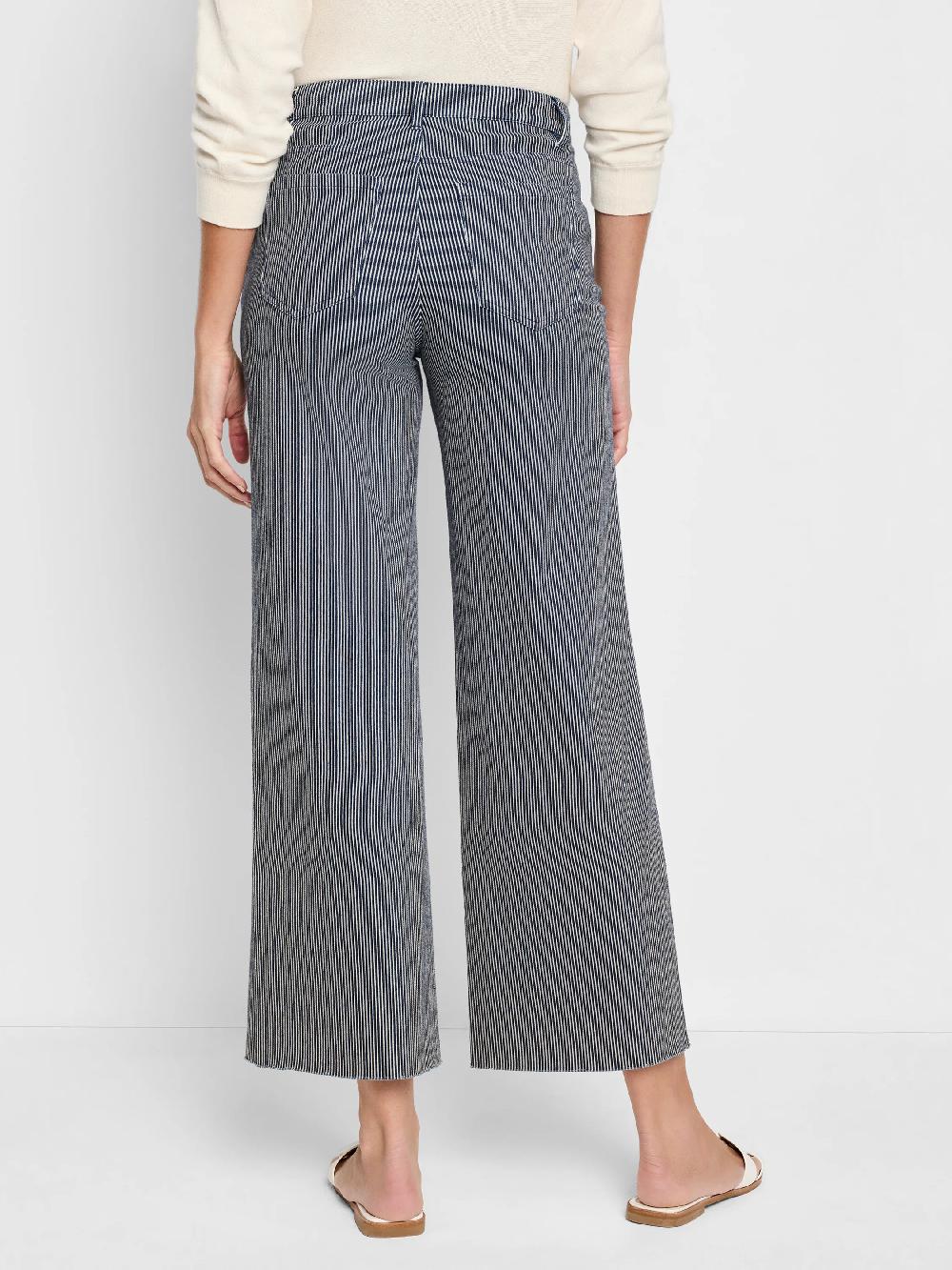 Nic Zoe 28" Railroad Stripe Weekend Wide Leg Jeans