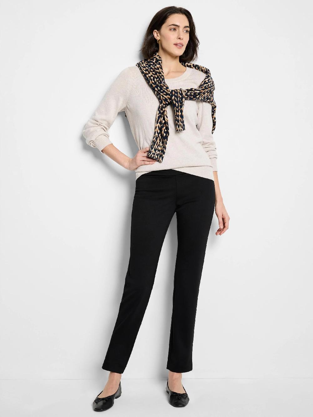 Nic Zoe 29.5" Copley Straight Drapey Ponte Pant
