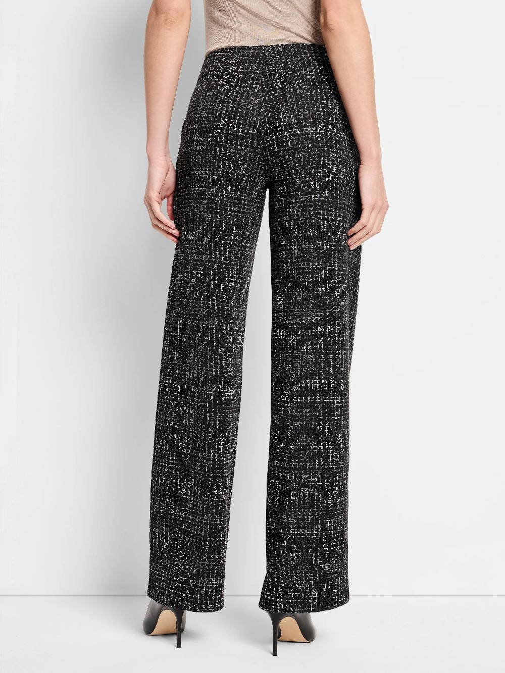 Nic Zoe 30.5" Lenox Wide Leg Dotty Grid Knit Pant