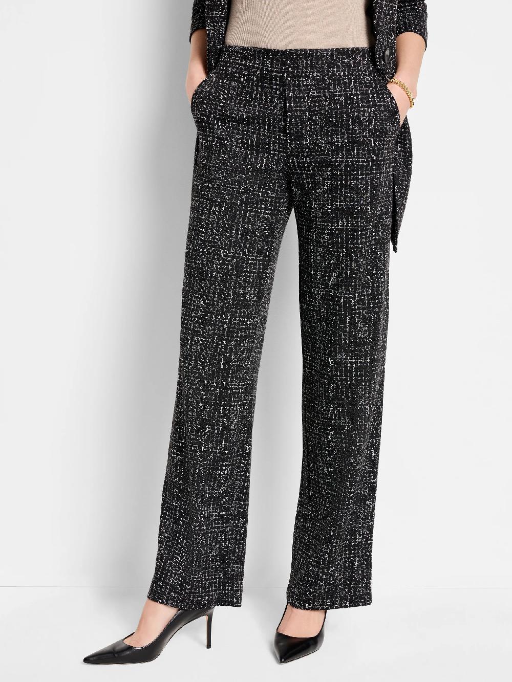 nic zoe 30.5" Lenox Wide Leg Dotty Grid Knit Pant