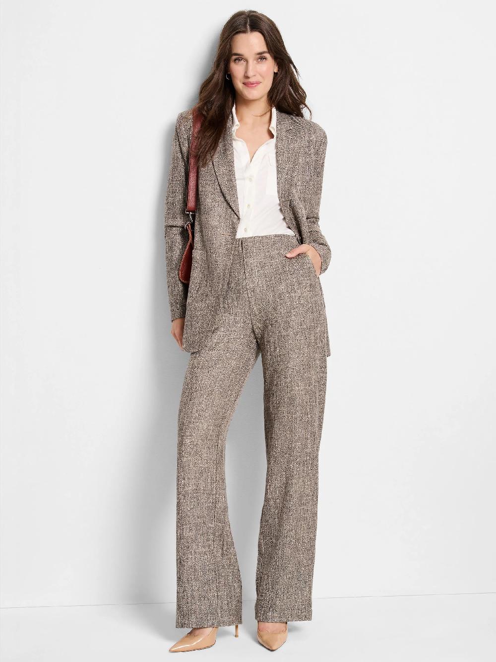 Nic Zoe 30.5" Lenox Wide Leg Tweed Pant