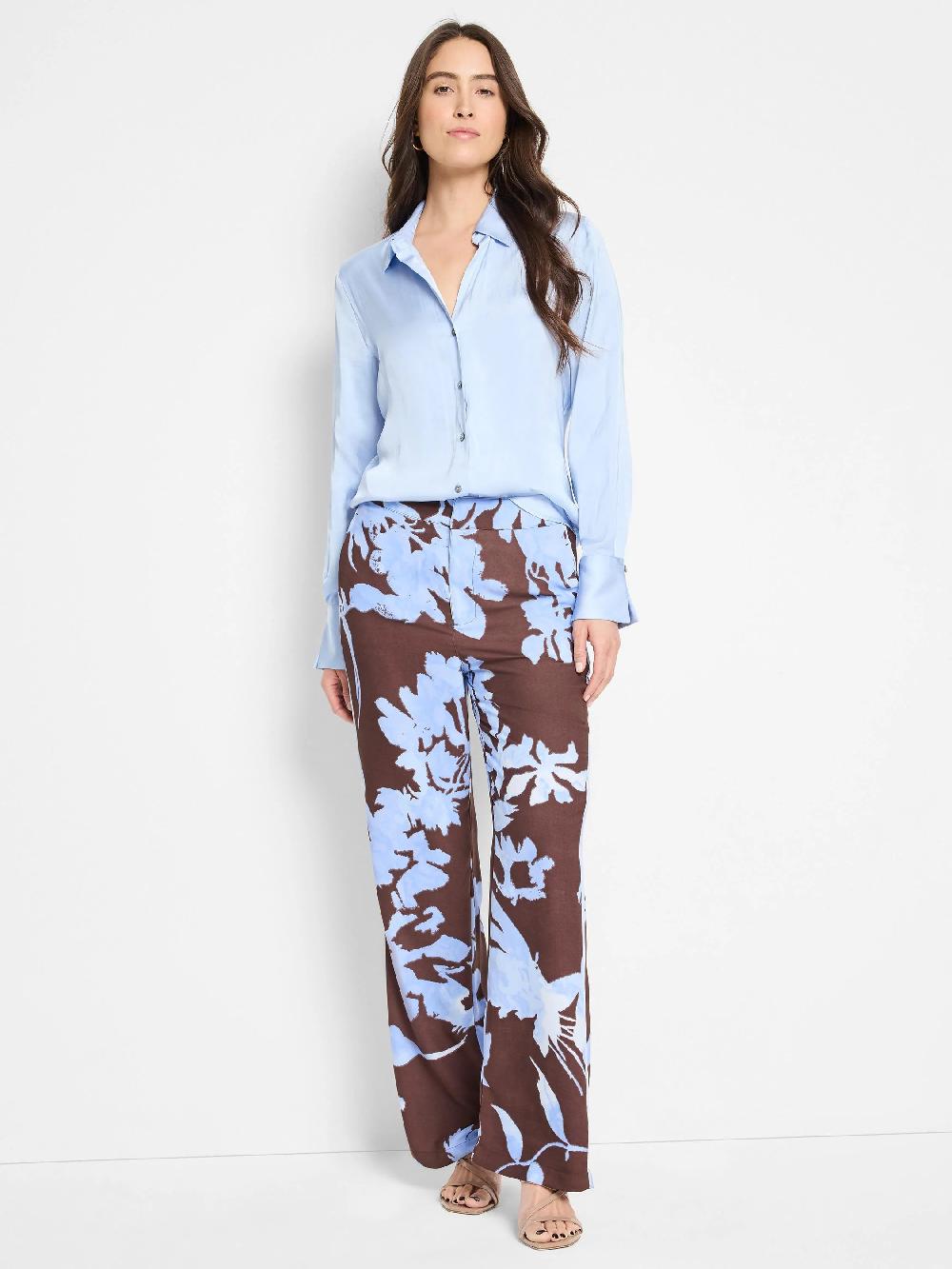 Nic Zoe 31" Cloud Blossom Eliot Wide Leg Pant