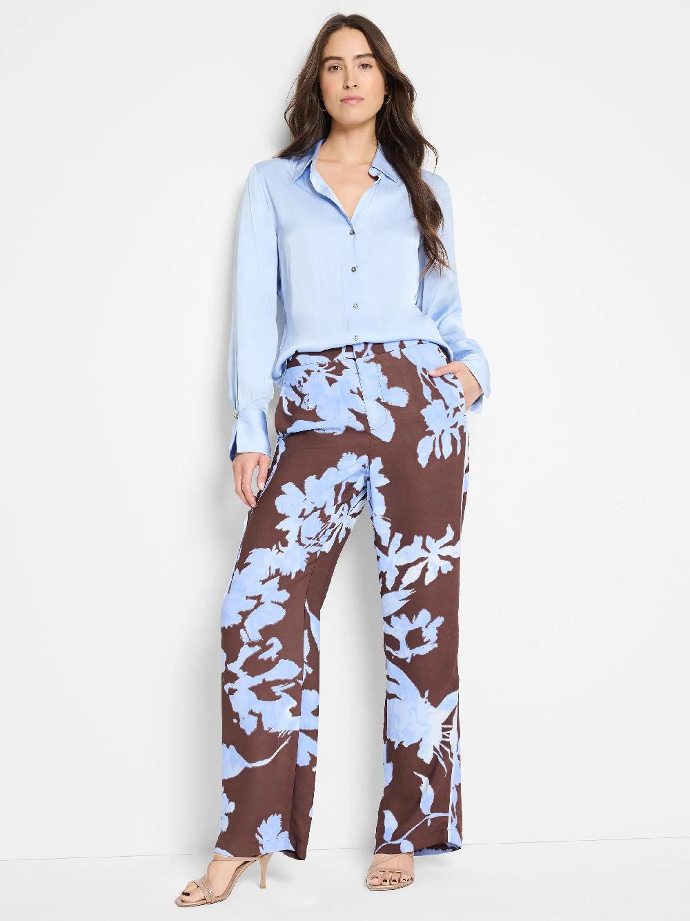 Nic Zoe 31" Cloud Blossom Eliot Wide Leg Pant