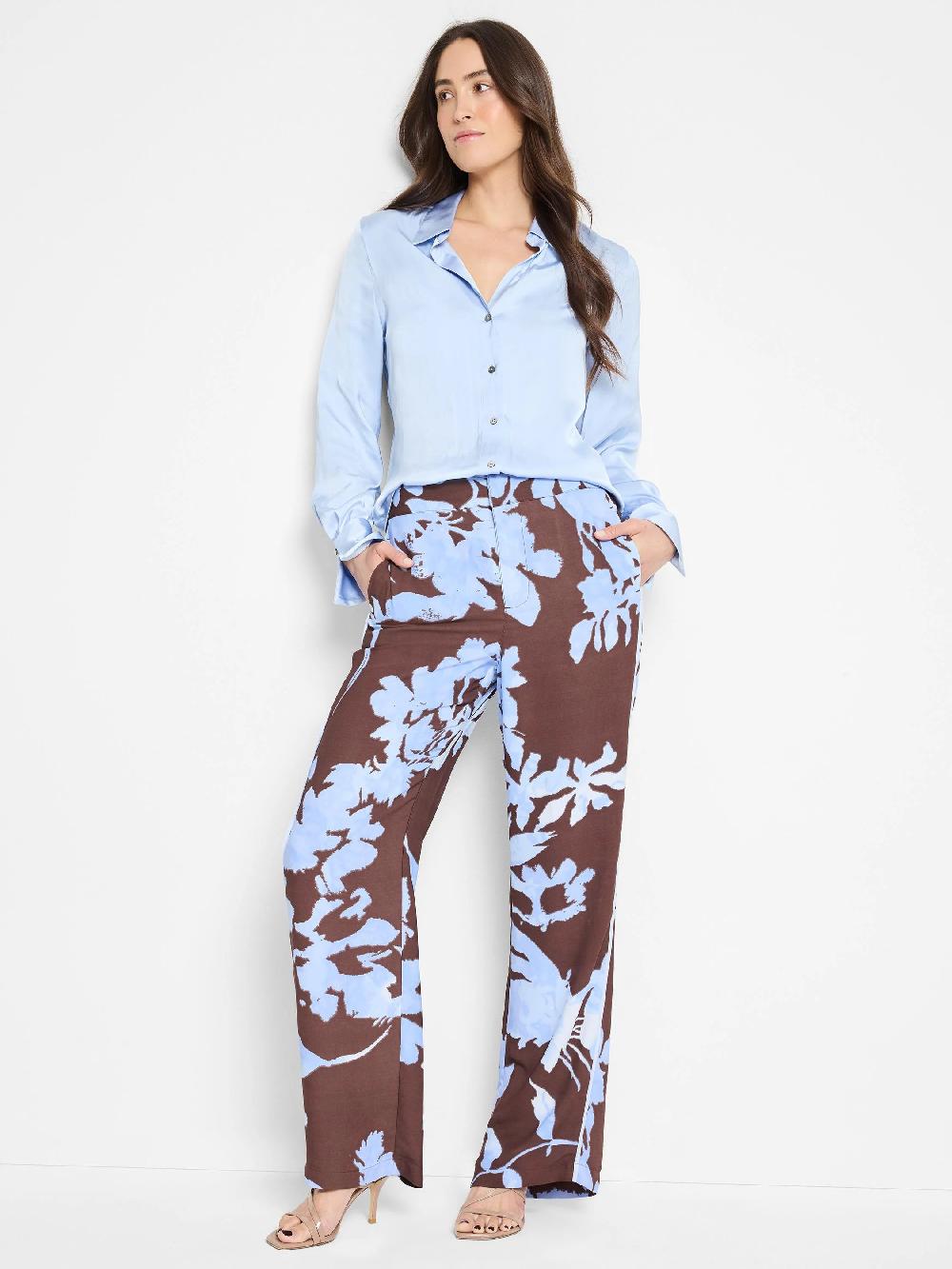 Nic Zoe 31" Cloud Blossom Eliot Wide Leg Pant