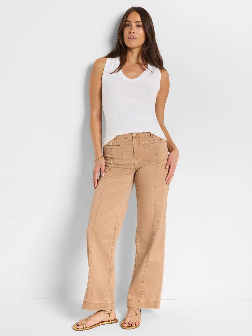 Nic Zoe 31" Cotton Sateen Wide Leg Pant