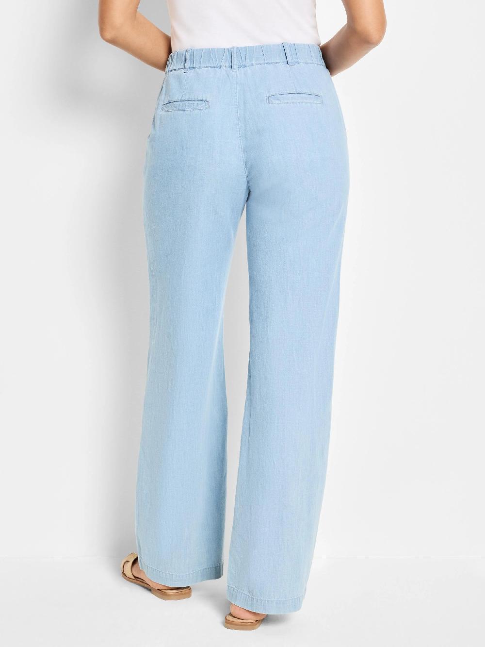 Nic Zoe 31" Denim Linen Wide-Leg Pant