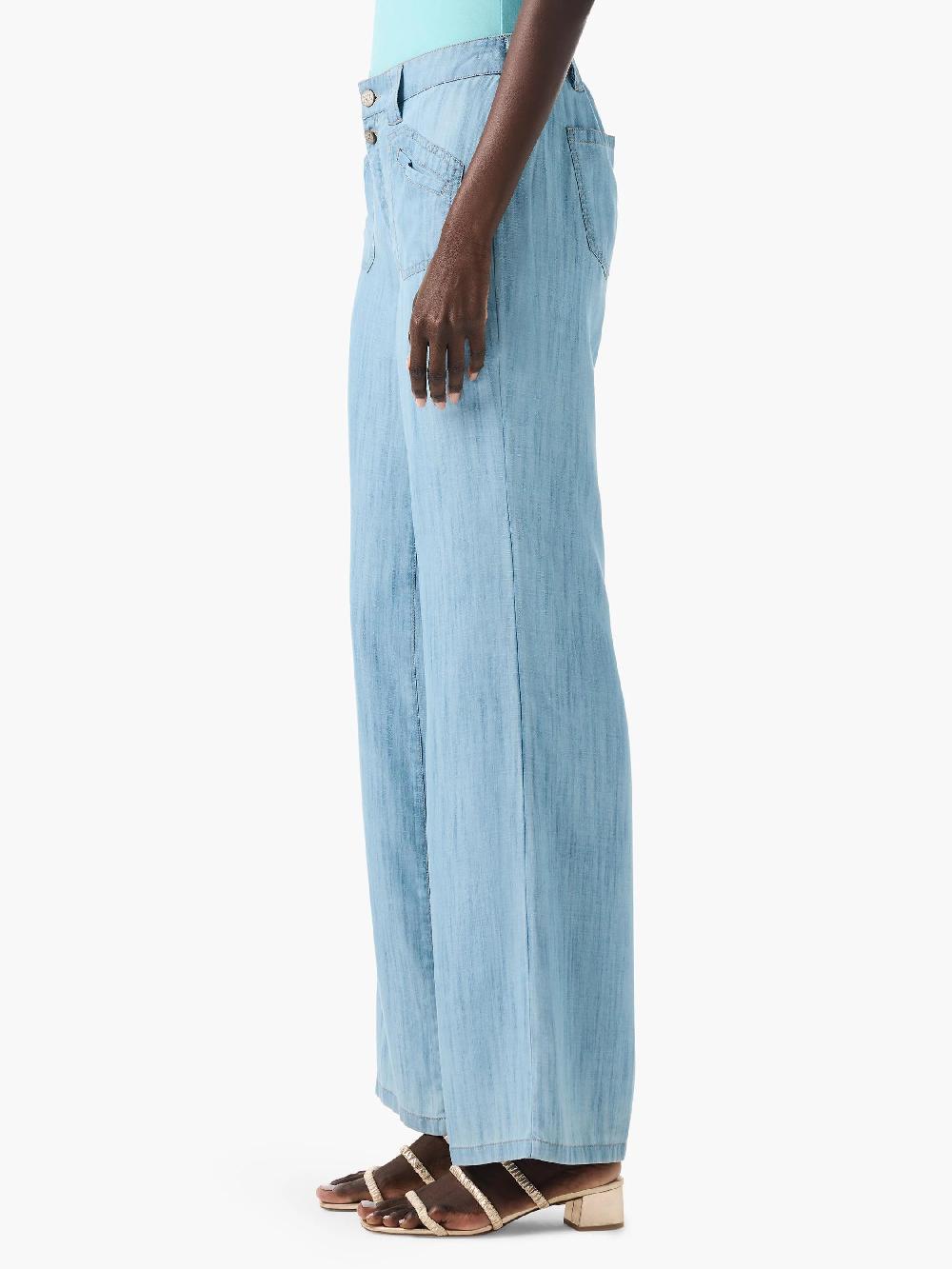 Nic Zoe 31" Drapey Denim Wide Leg Jeans