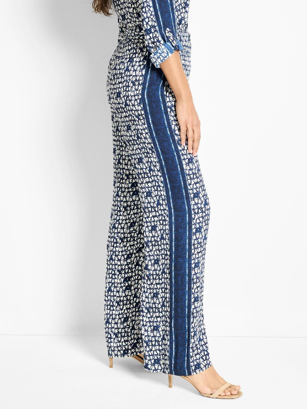 Nic Zoe 31" Etched Angles Wide-Leg Pant