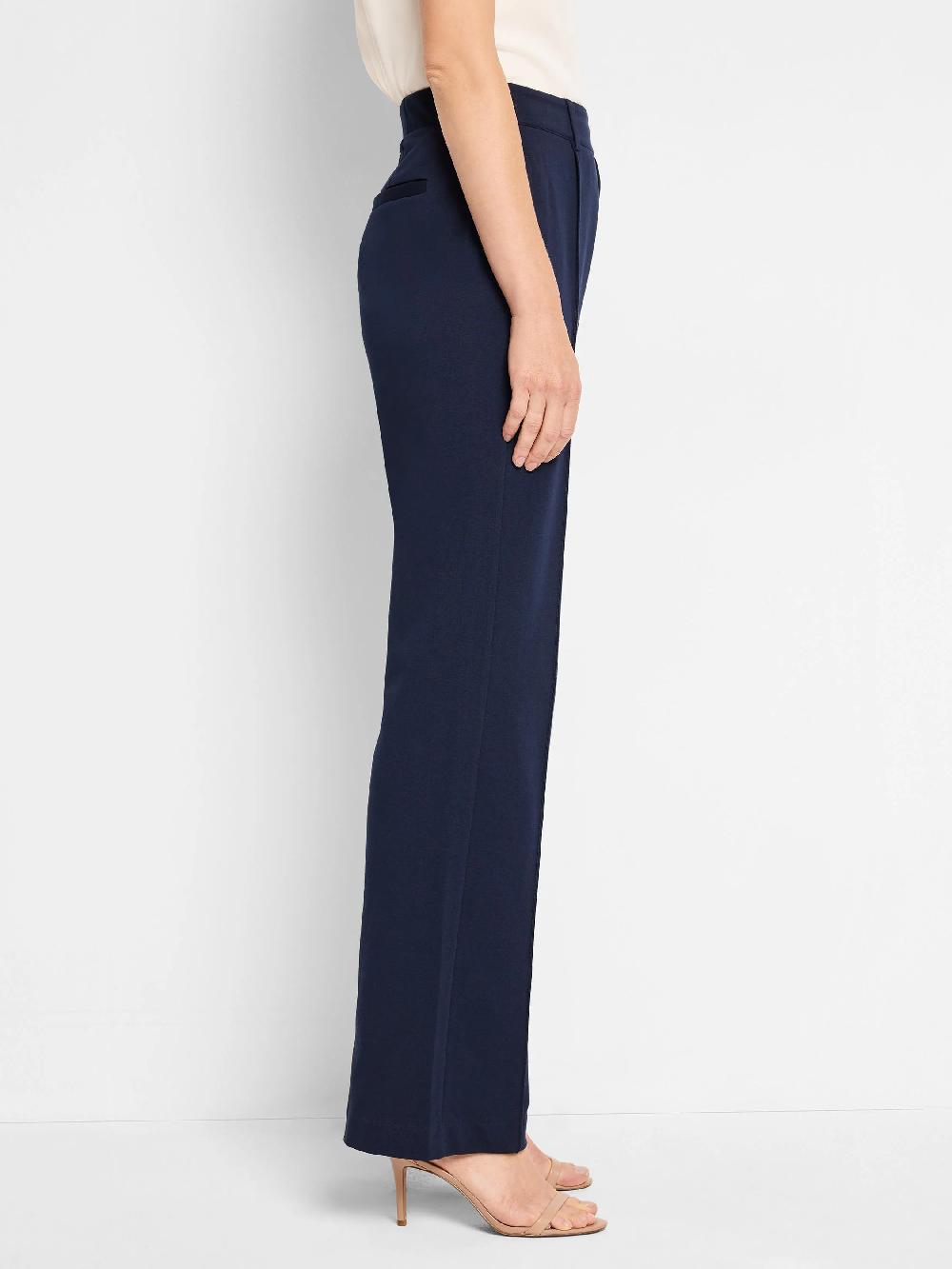 Nic Zoe 31" Knit Wide Leg Pleated Pant