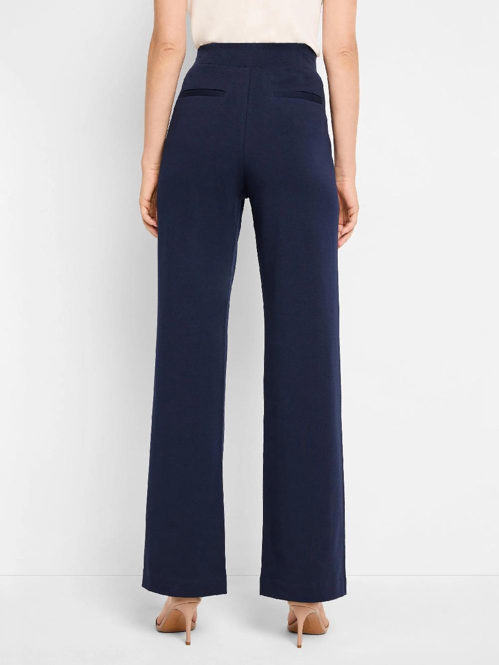 Nic Zoe 31" Knit Wide Leg Pleated Pant