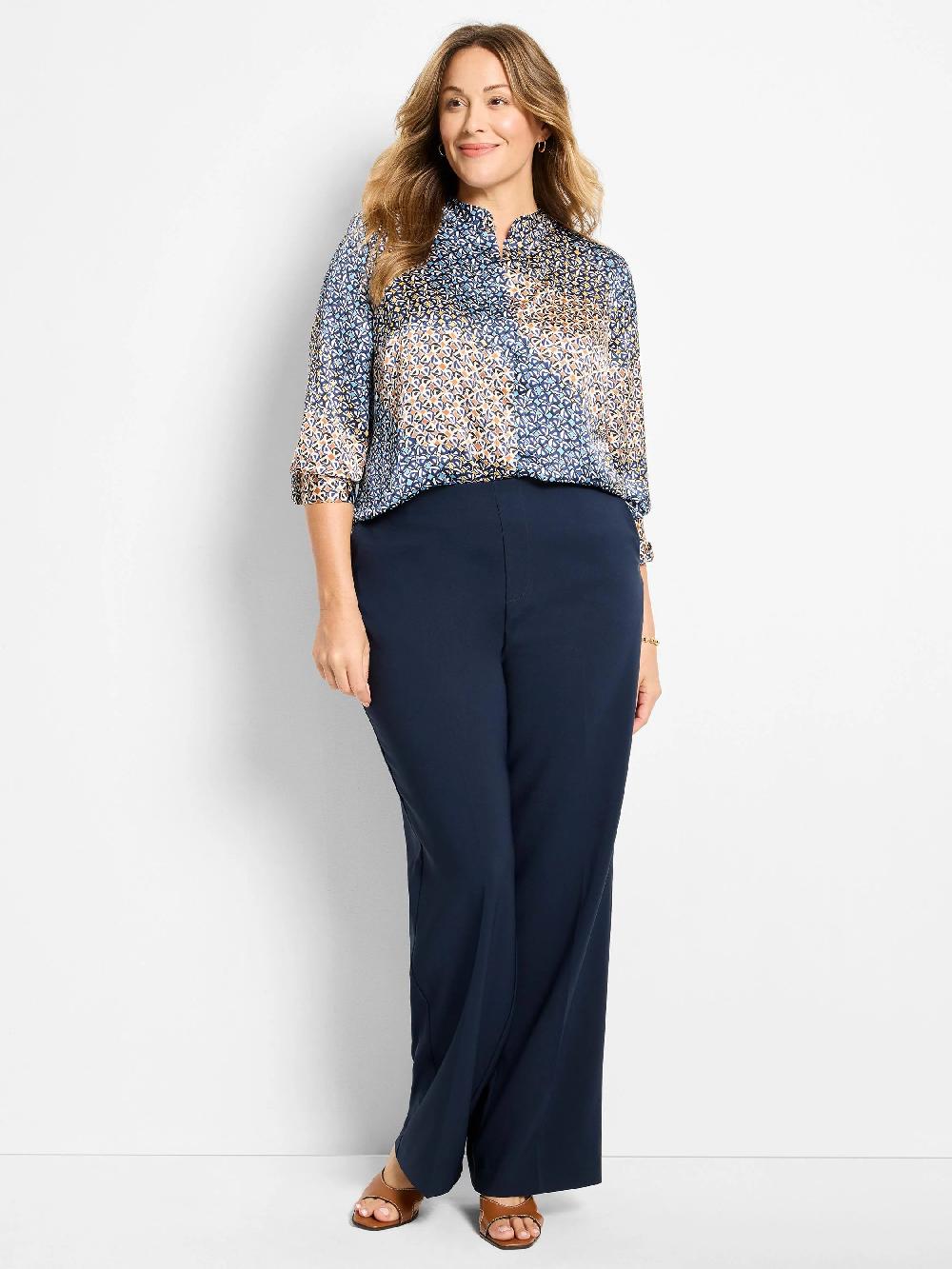 Nic Zoe 31" Lenox Wide Leg Sleek Stretch Pant
