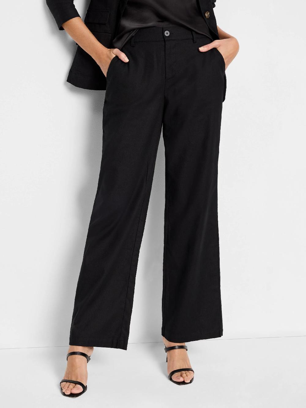 nic zoe 31" Linen Cotton Eliot Wide-Leg Pant