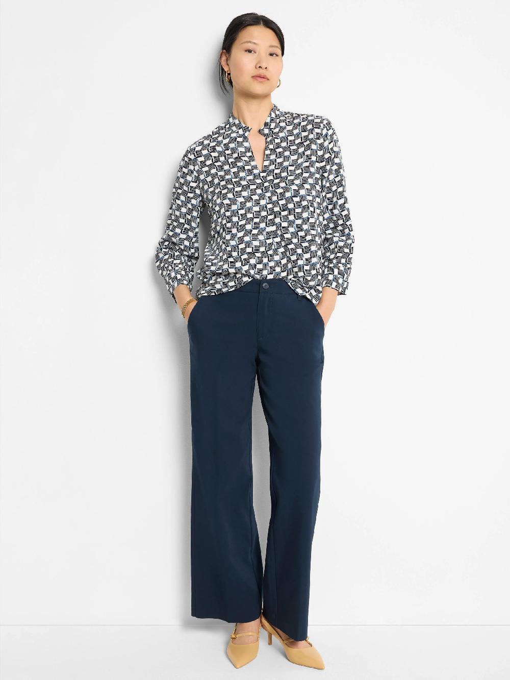Nic Zoe 31" Seasonless Cotton Wide-Leg Trouser
