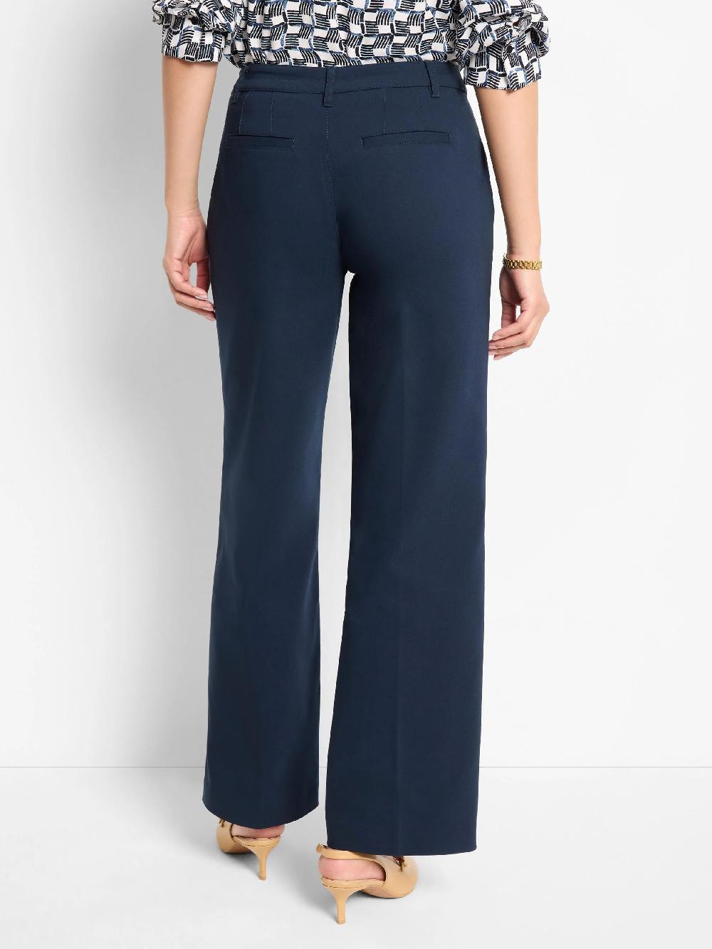 Nic Zoe 31" Seasonless Cotton Wide-Leg Trouser