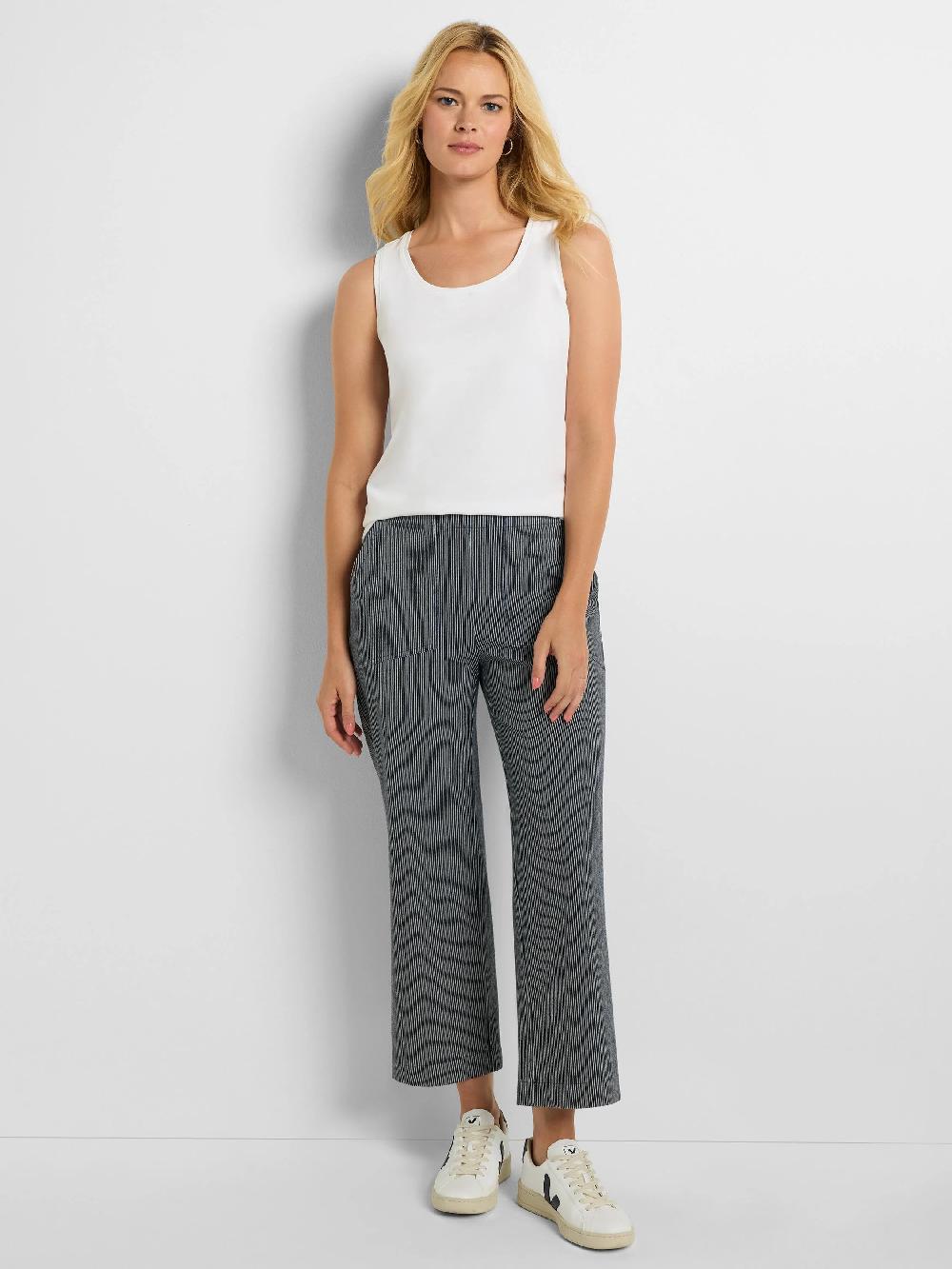 Nic Zoe All Day Stripe Wide-Leg Jeans